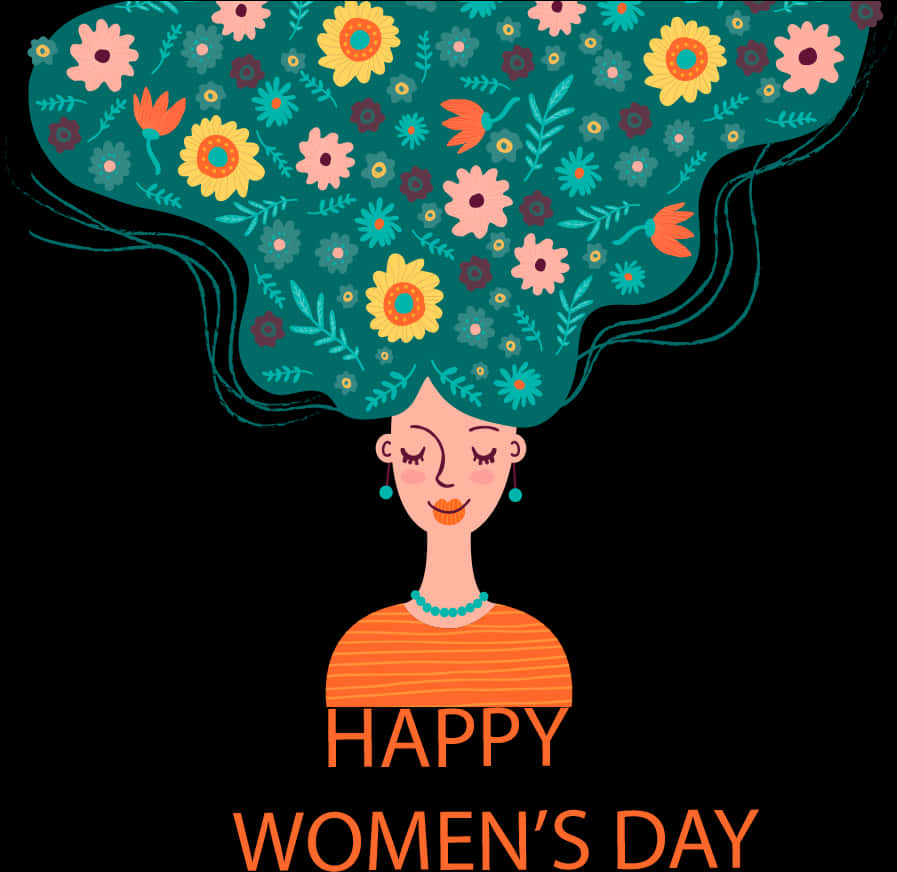 Floral Hair Womens Day Celebration PNG