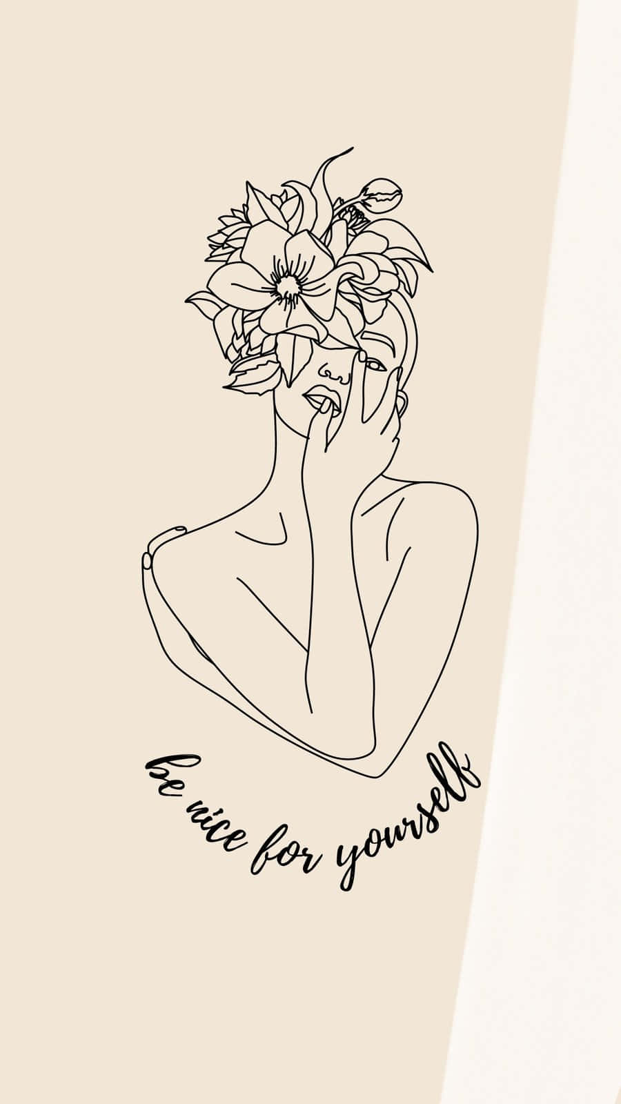 Floral Headed Figure Self Love Illustration Wallpaper