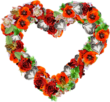 Floral Heart Arrangement PNG