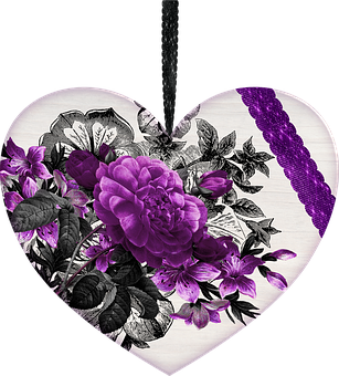 Floral Heart Artwork PNG