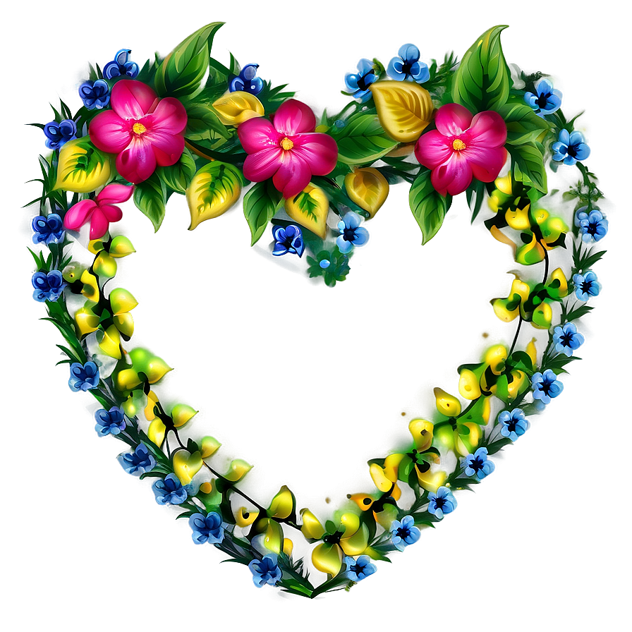 Floral Heart Clipart Decoration Png 05252024 PNG