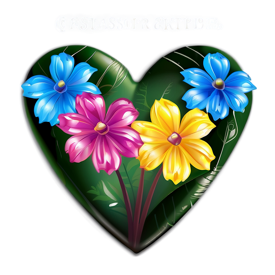 Floral Heart Clipart Png 06132024 PNG