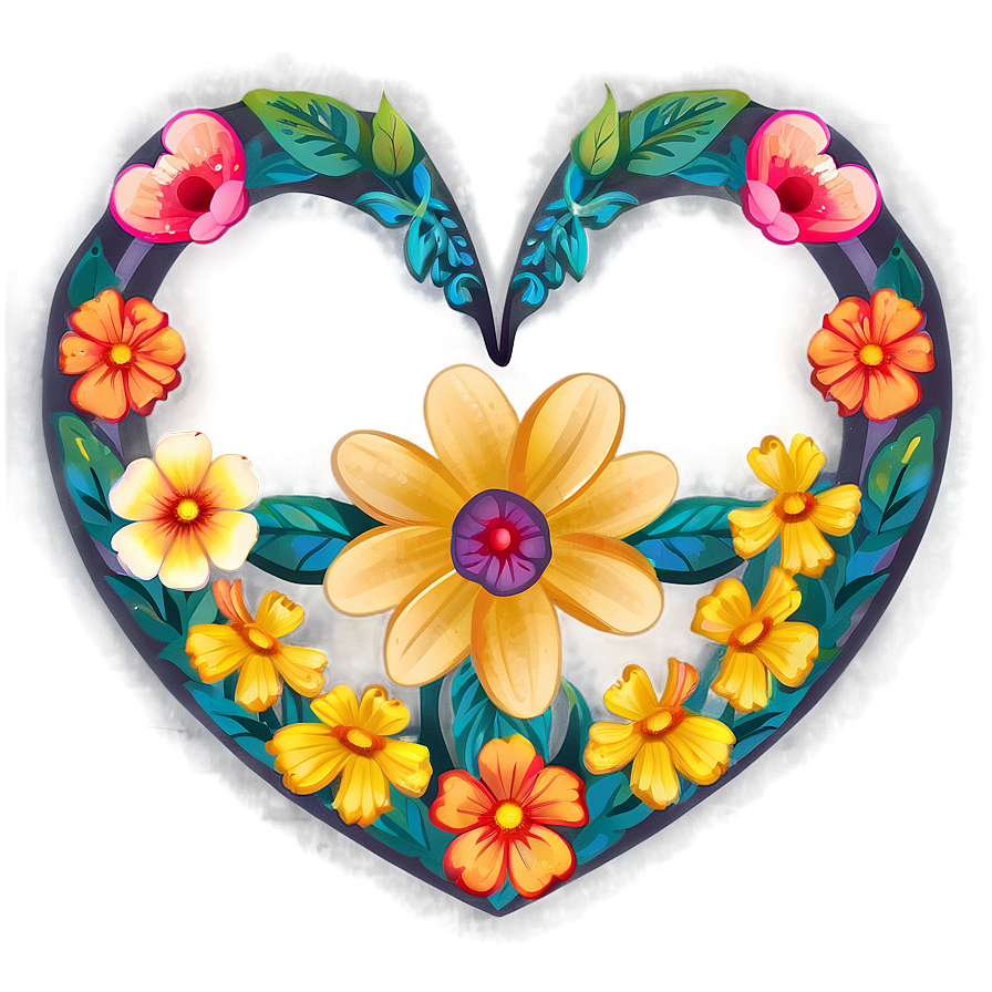 Floral Heart Clipart Png Shv92 PNG