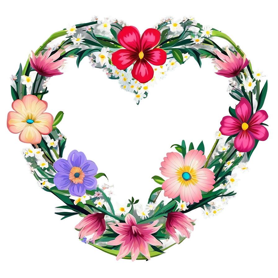 Floral Heart Clipart Png Vjj43 PNG