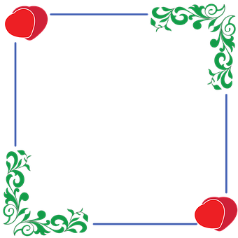 Floral Heart Corner Frame PNG