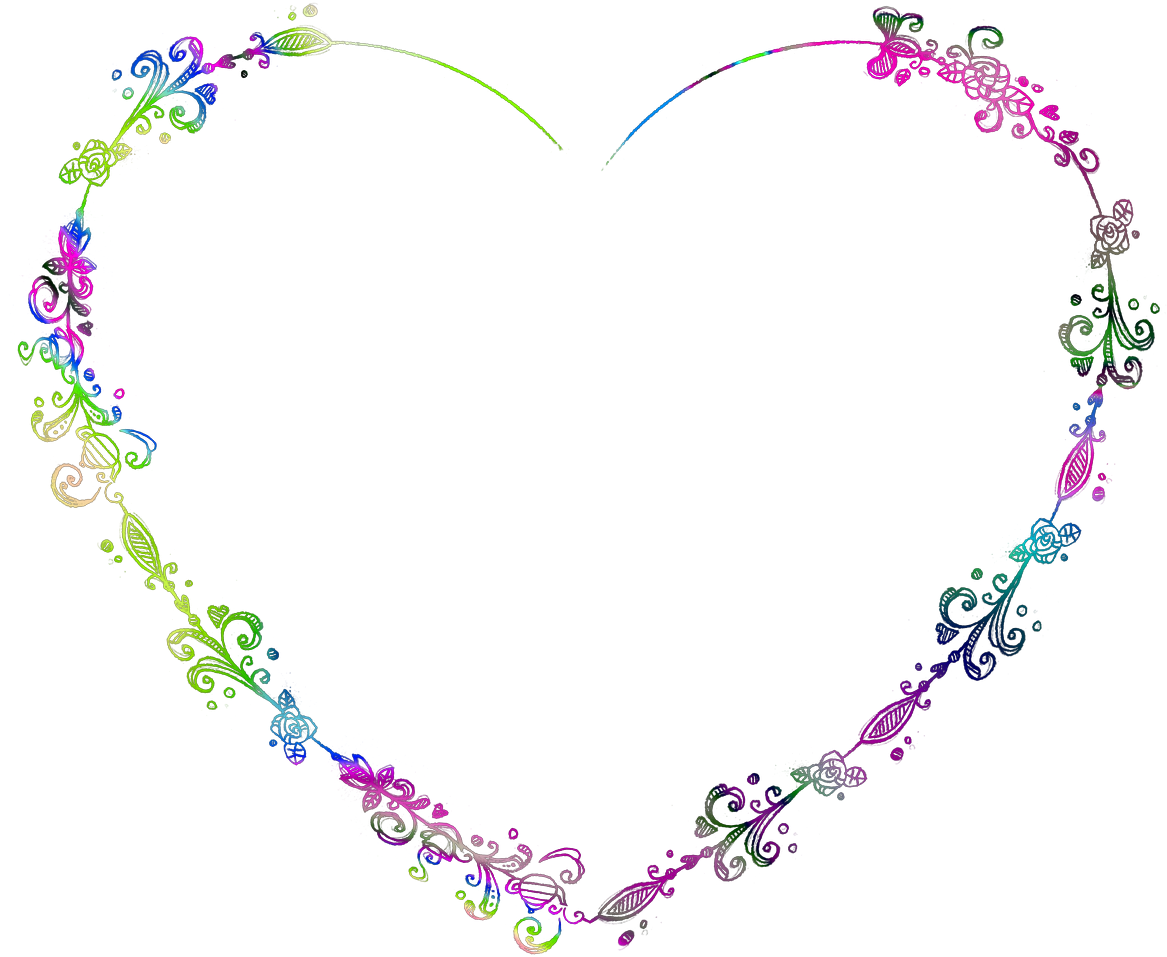 Floral Heart Design Graphic PNG