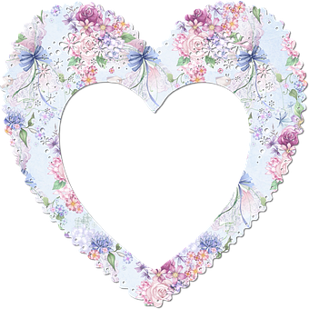 Floral Heart Frame PNG