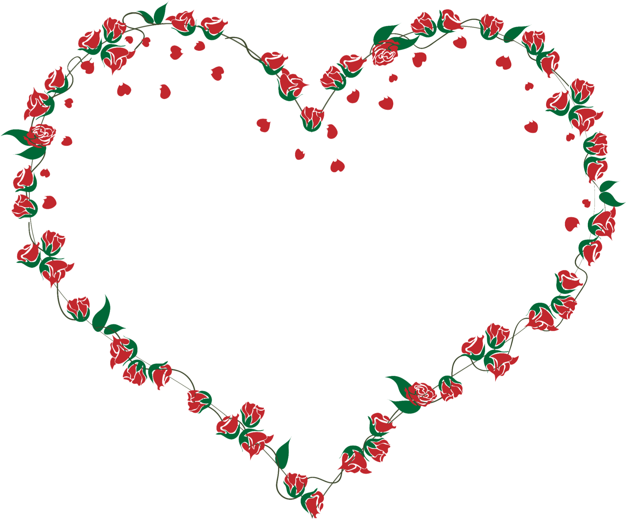 Floral Heart Frame PNG