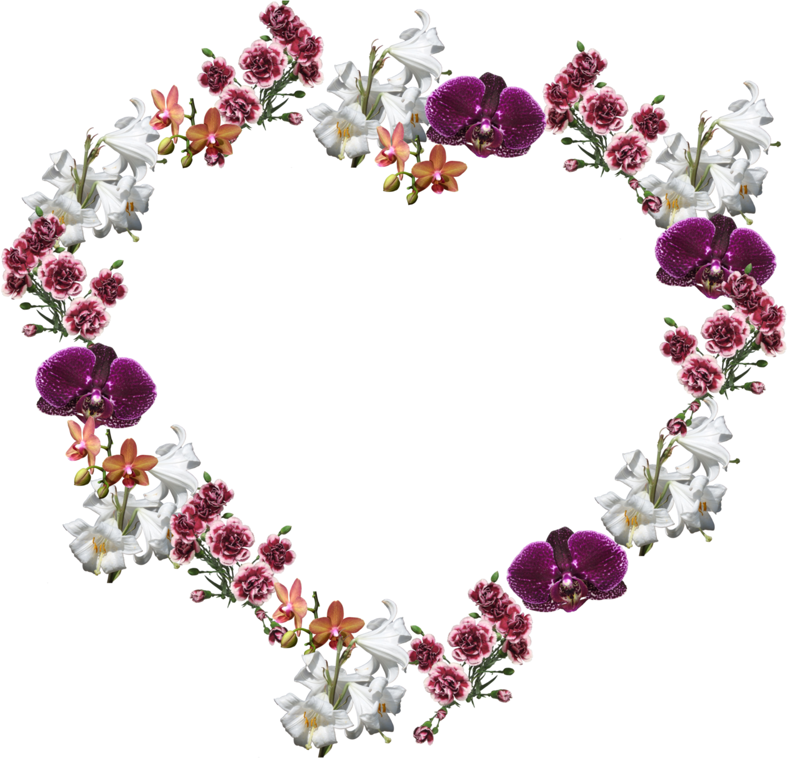 Floral Heart Frame P N G PNG