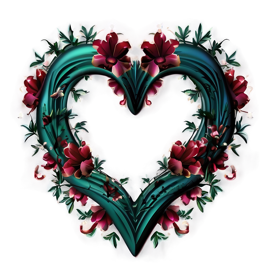 Floral Heart Frame Png B PNG