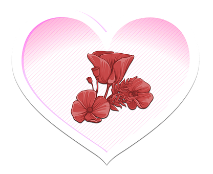 Floral Heart Graphic PNG