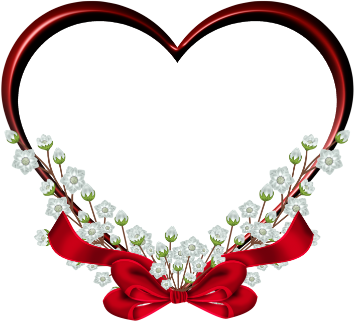 Floral Heart Love Frame PNG
