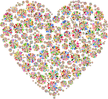 Floral Heart Pattern PNG
