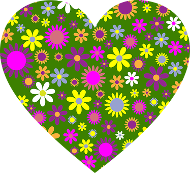 Floral Heart Pattern PNG