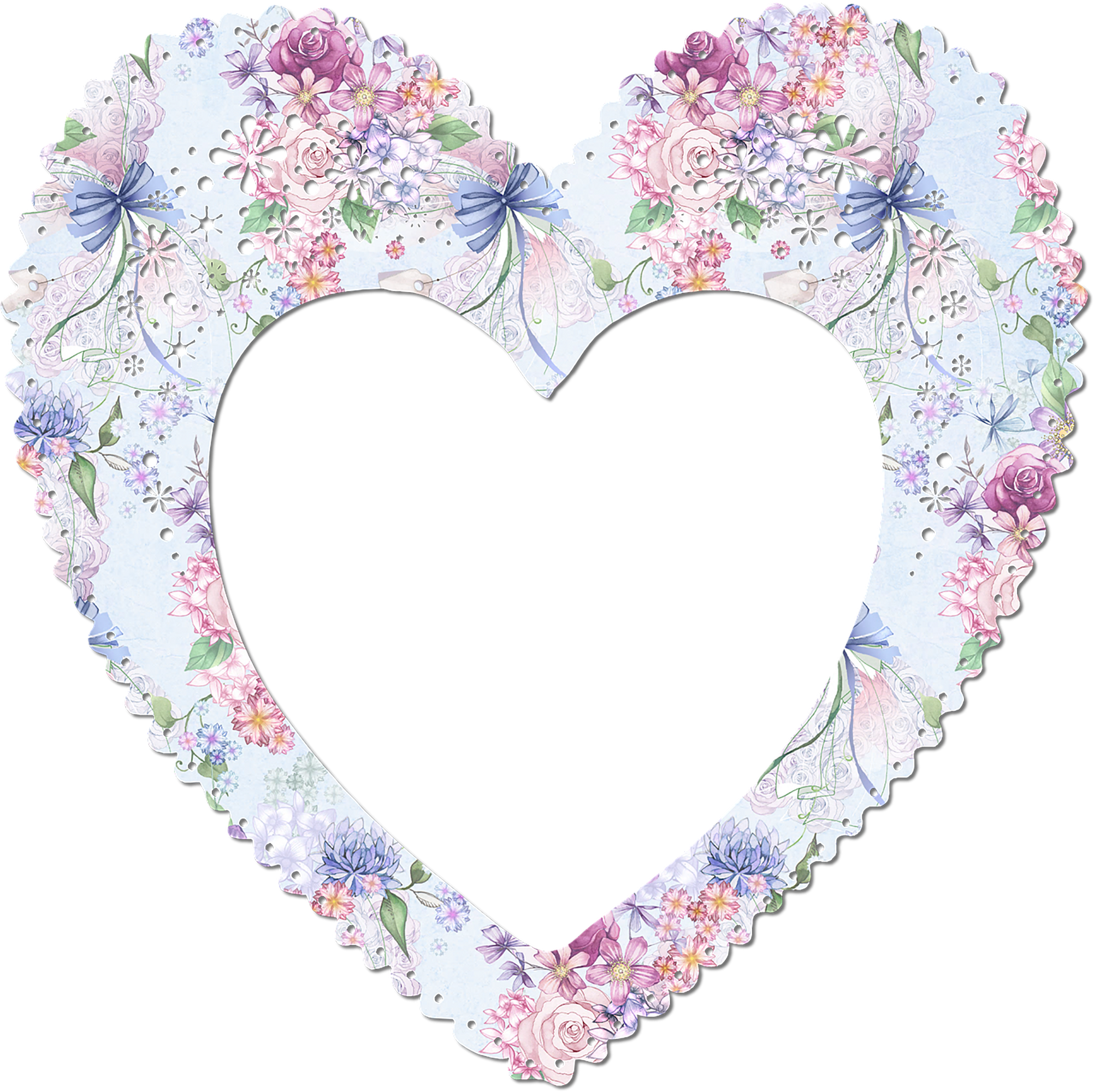 Floral Heart Photo Frame PNG