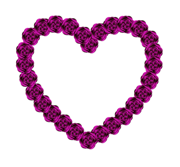 Floral Heart Shapeon Black Background PNG