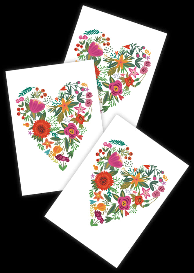 Floral Heart Tattoo Design PNG