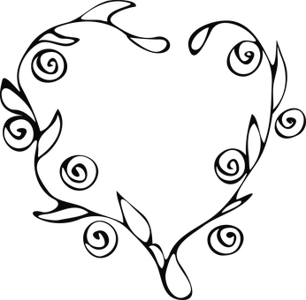 Floral Heart Vector Design PNG