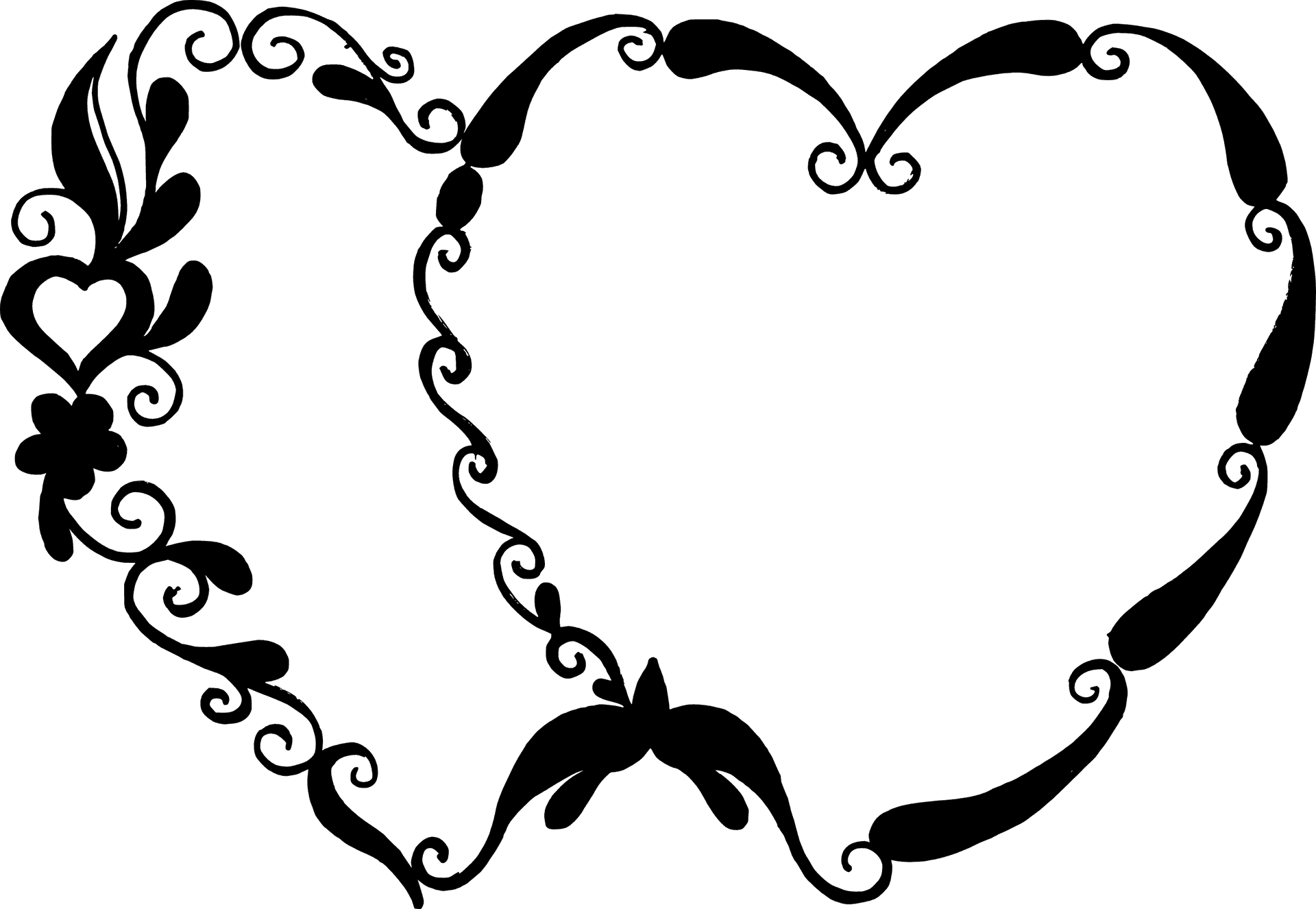 Floral Heart Vector Design PNG