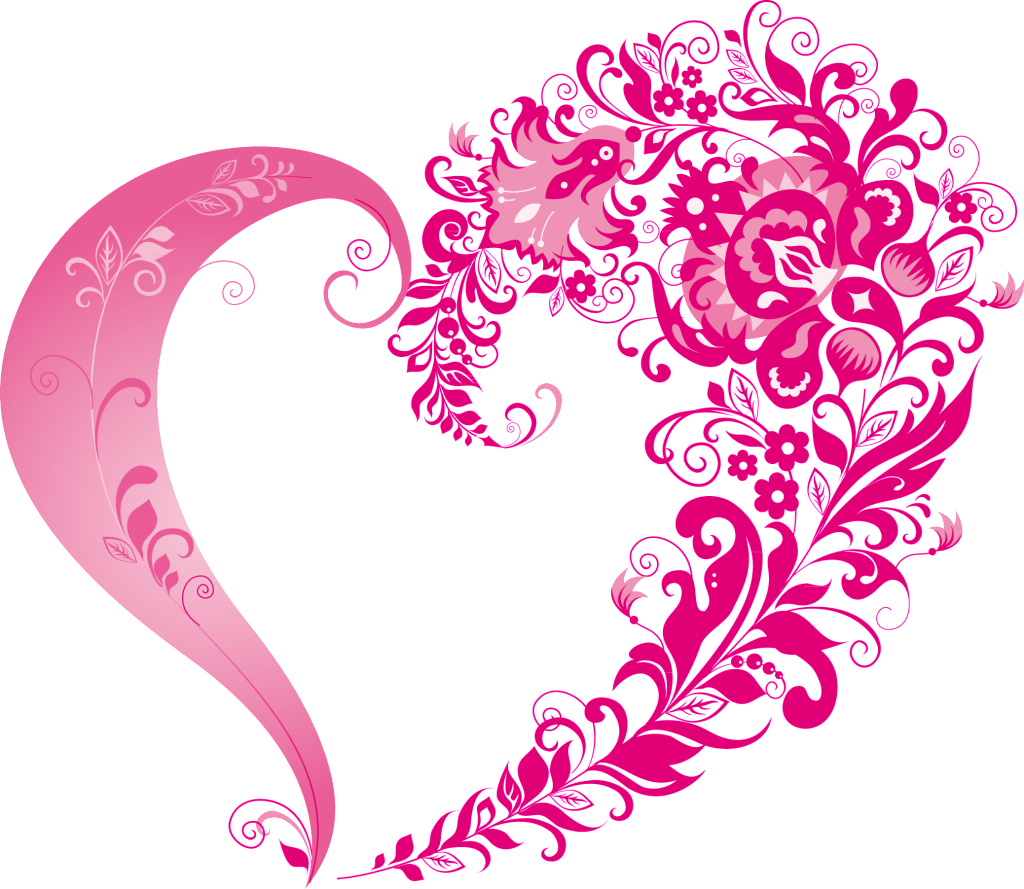 Floral Heart Vector Design PNG