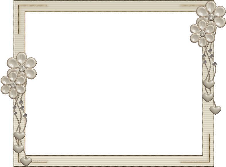 Floral Hearts Decorative Frame PNG