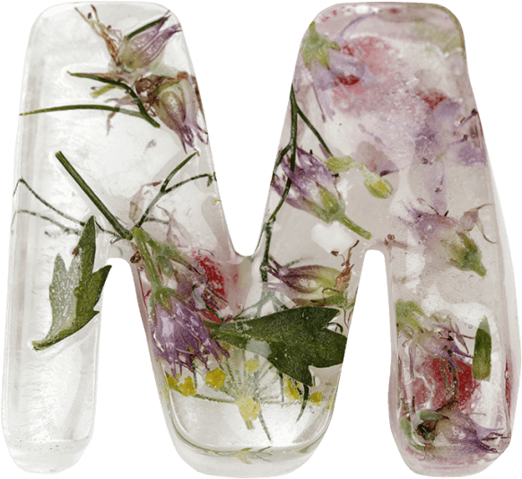 Floral Ice Letter M PNG