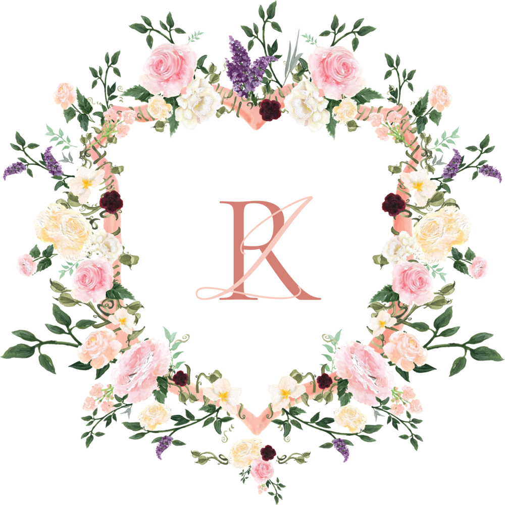 Floral Initial R Wreath Vector PNG