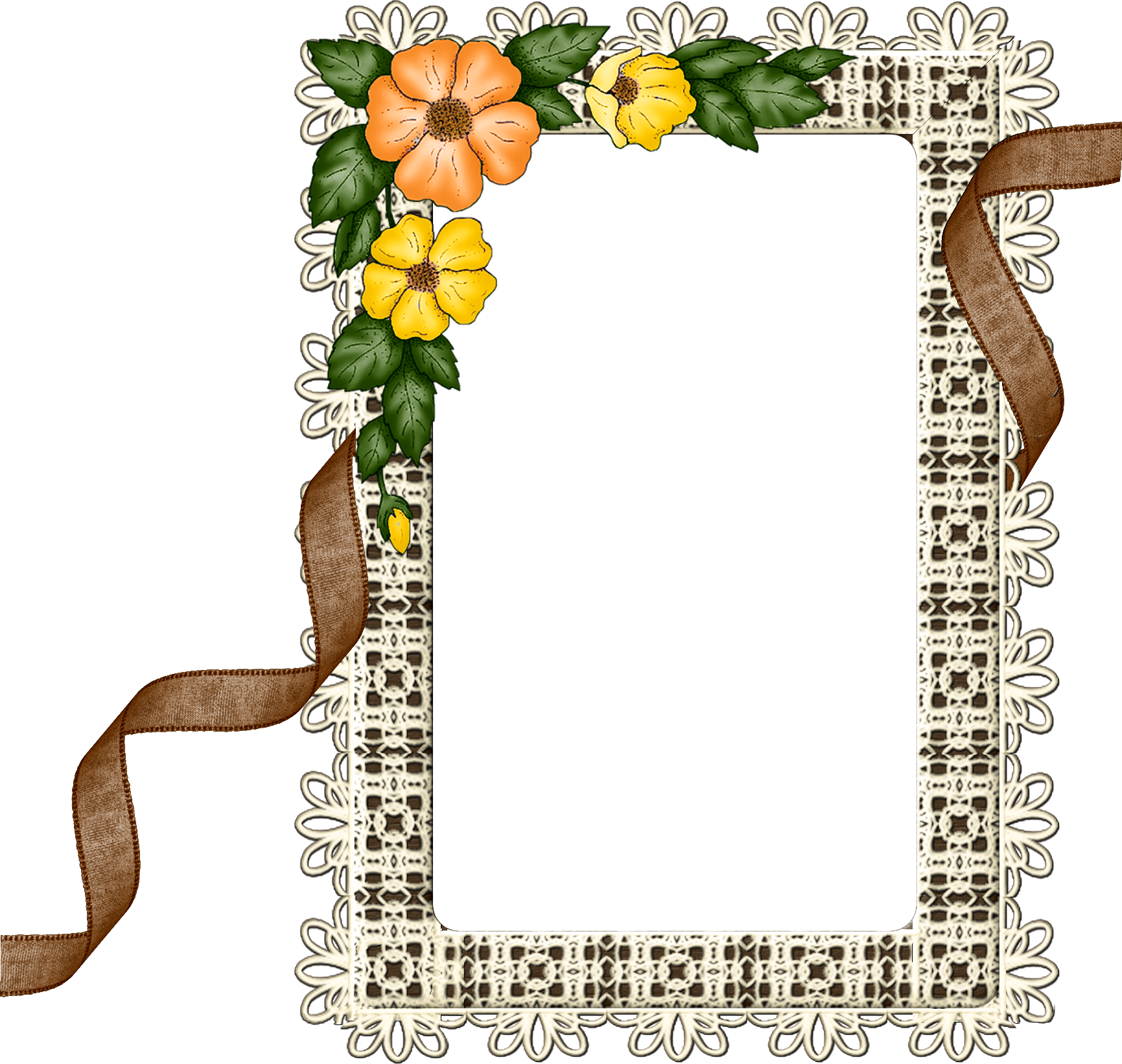 Floral Invitation Frame PNG