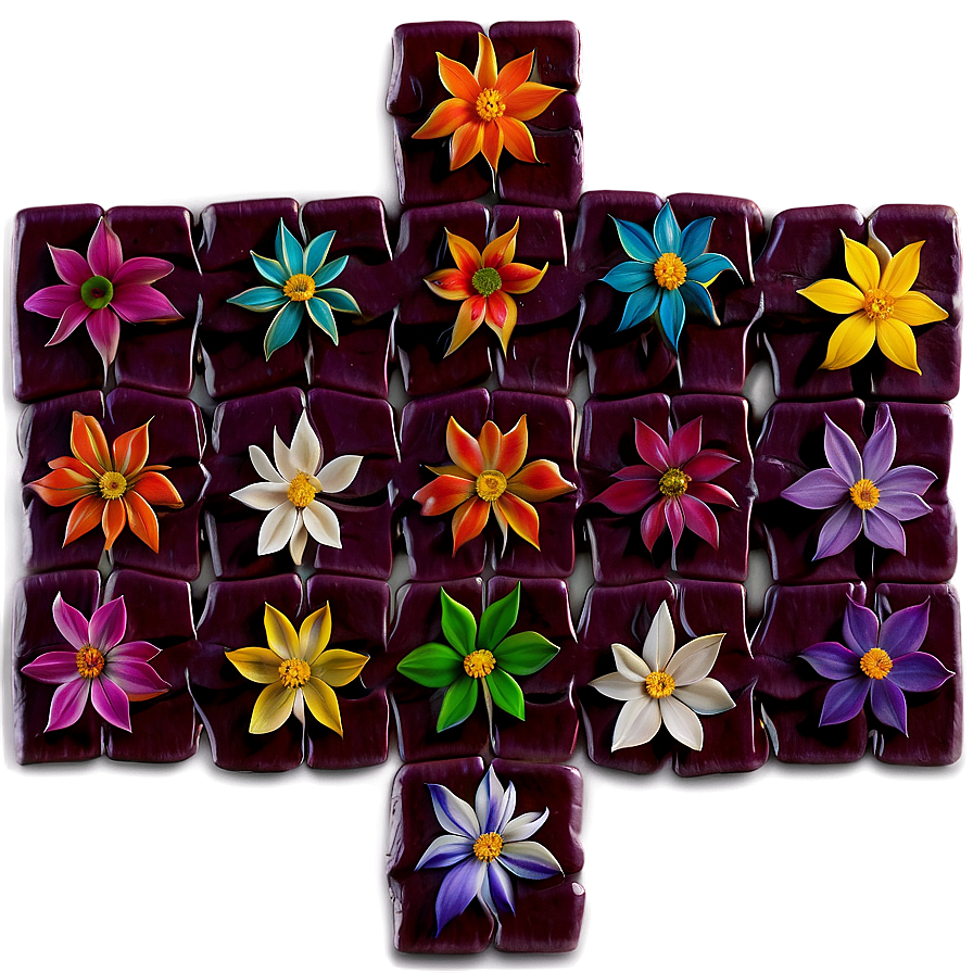 Floral Jigsaw Puzzle Png Cri PNG