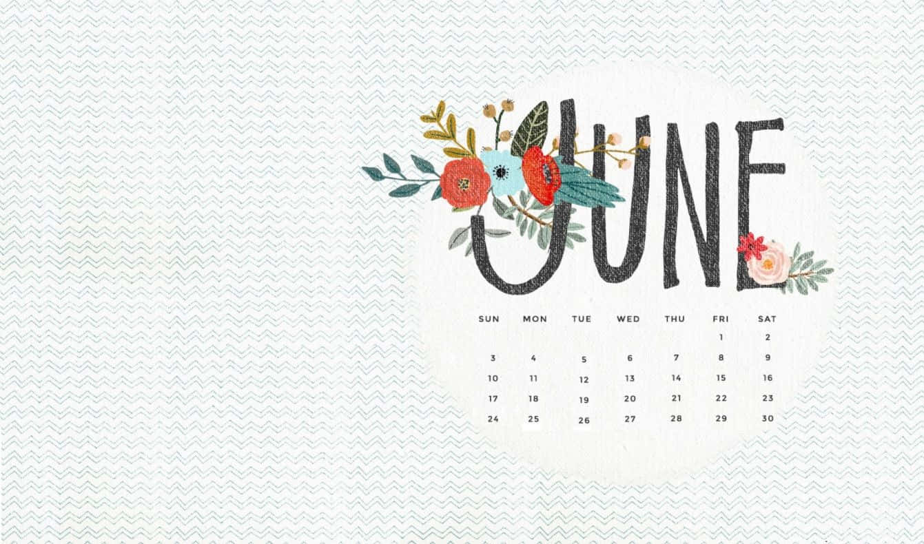 Floral June Calendar Desktop Wallpaper Wallpaper