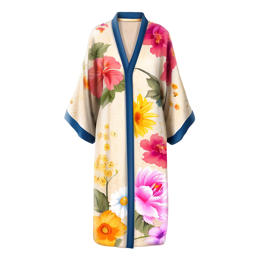 Floral Kimono Robe Png Eym PNG