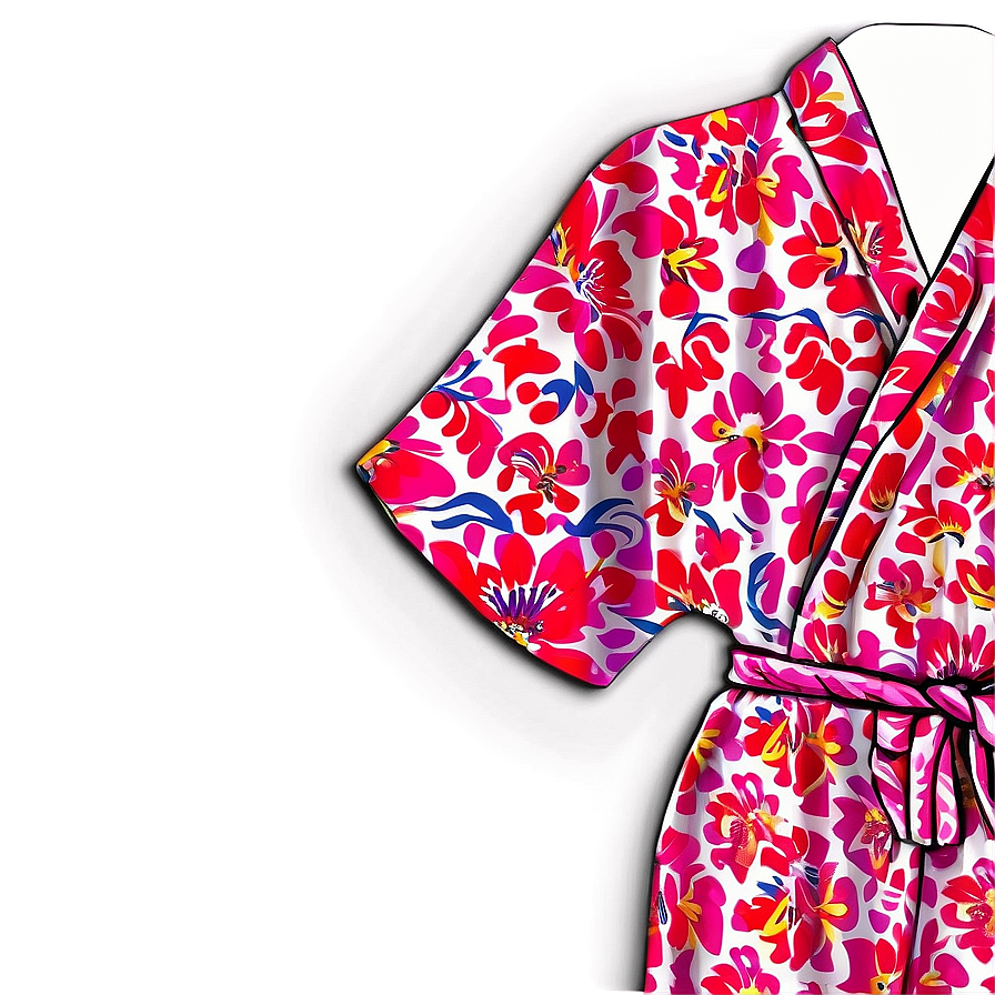 Floral Kimono Robe Png Xtn21 PNG