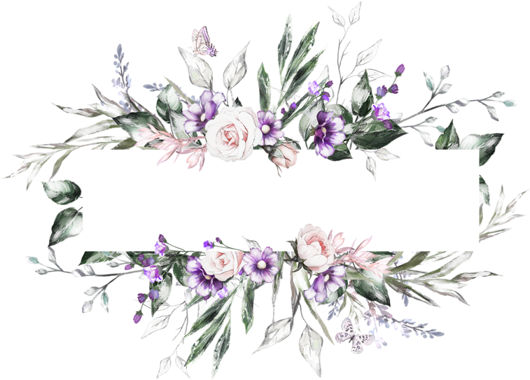 Floral Lavender Wreath Design PNG