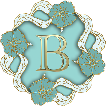 Floral Letter B Design PNG