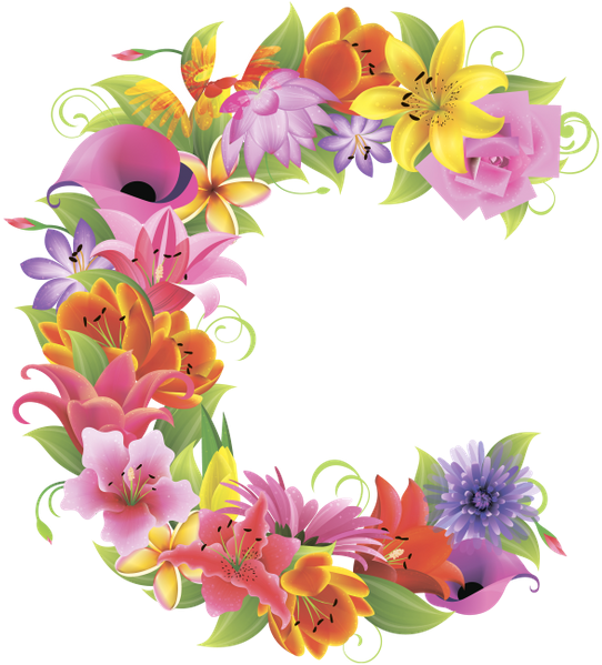 Floral Letter C Design.png PNG