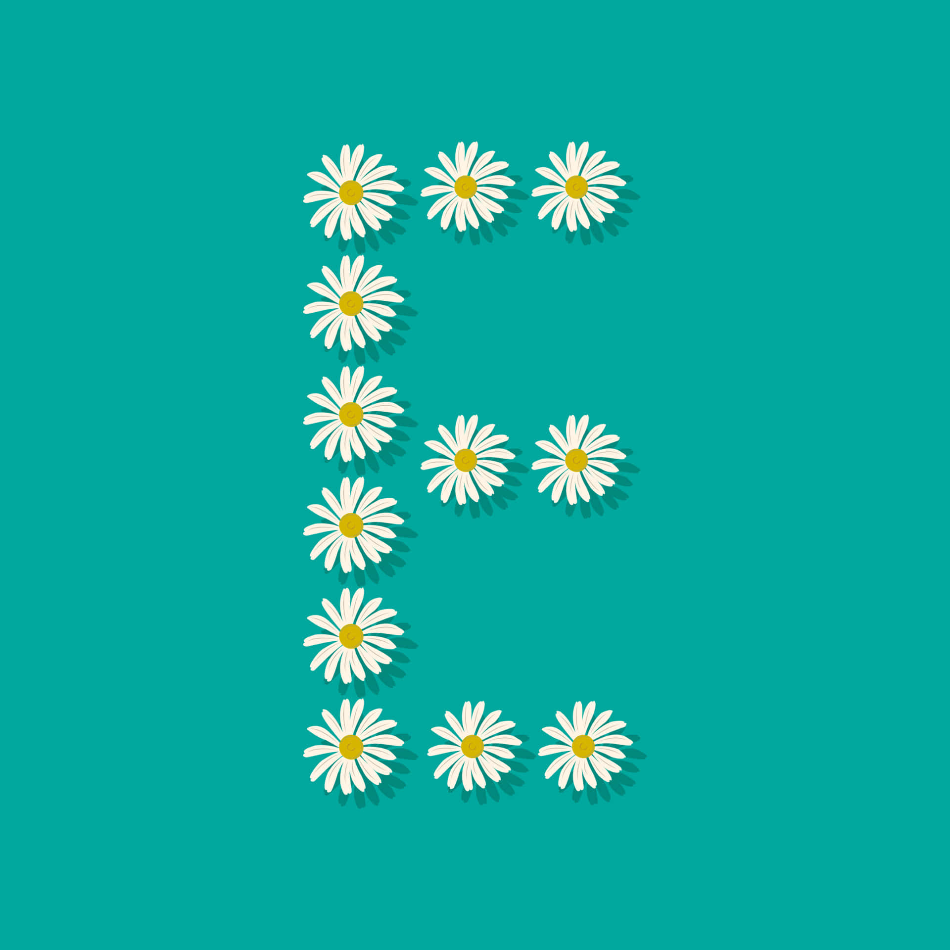 Floral Letter E Design Wallpaper