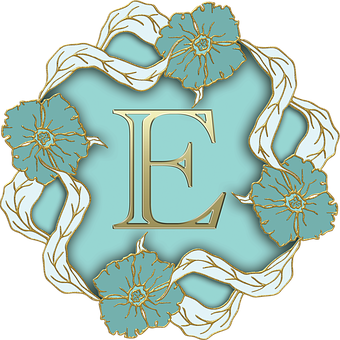 Floral Letter E Design PNG