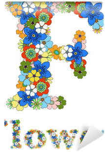 Floral Letter F Design PNG