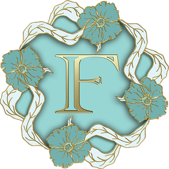 Floral Letter F Design PNG