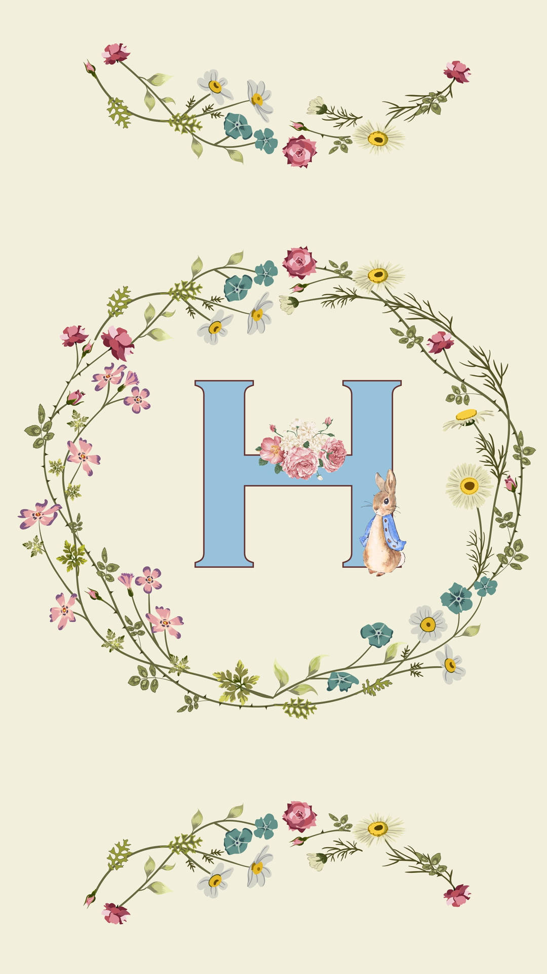 Floral Letter H Wallpaper