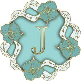 Floral Letter J Design PNG