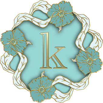 Floral Letter K Design PNG