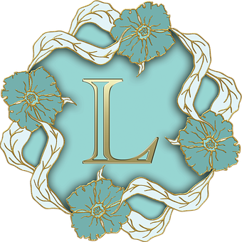 Floral Letter L Design PNG