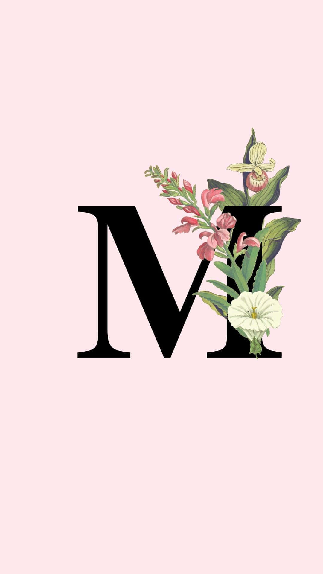 Floral Letter M Aesthetic.jpg Wallpaper