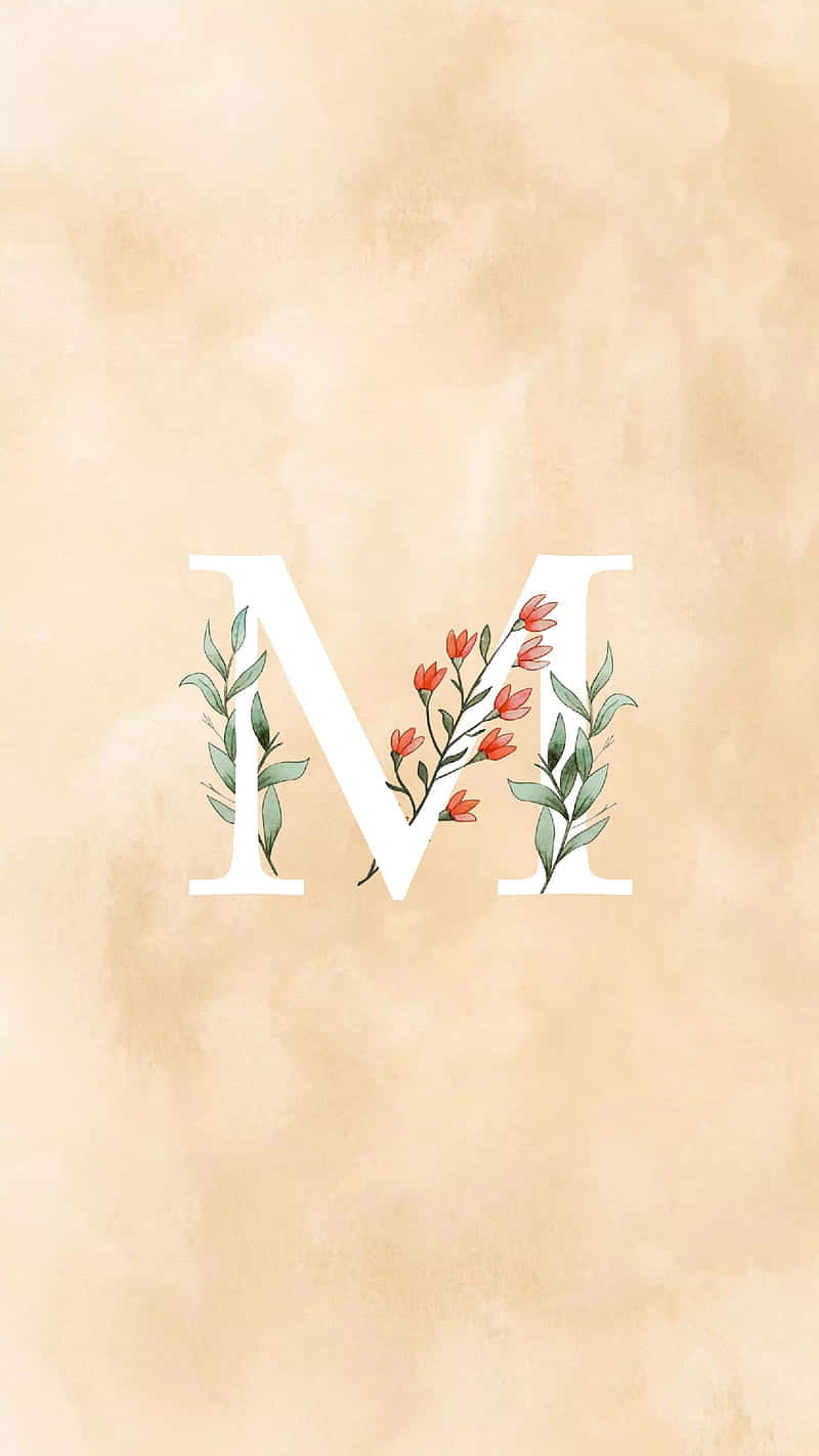 Floral Letter M Aesthetic Wallpaper Wallpaper