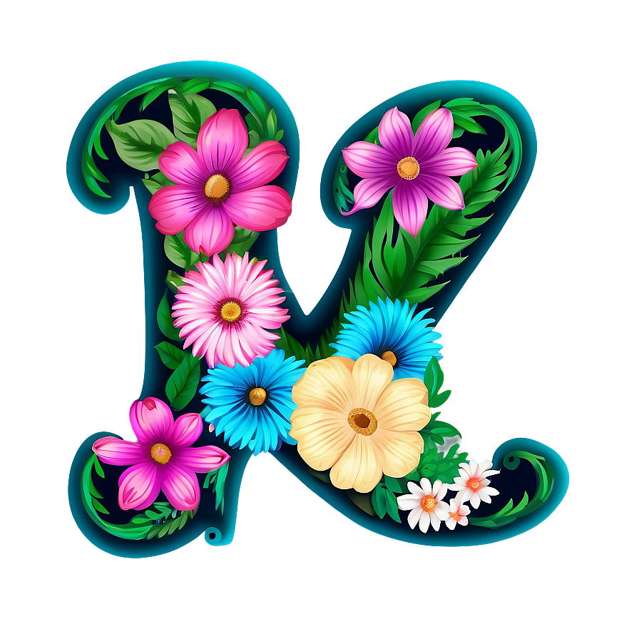 Floral Letter Monogram Png Psc PNG