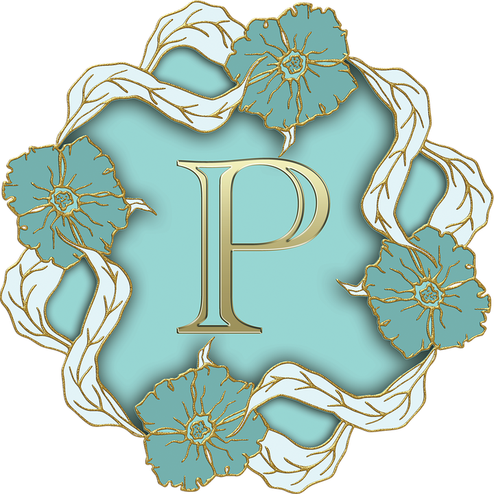 Floral Letter P Design PNG