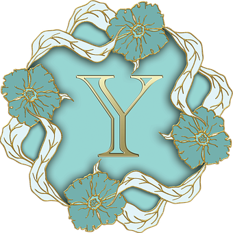 Floral Letter Y Design PNG