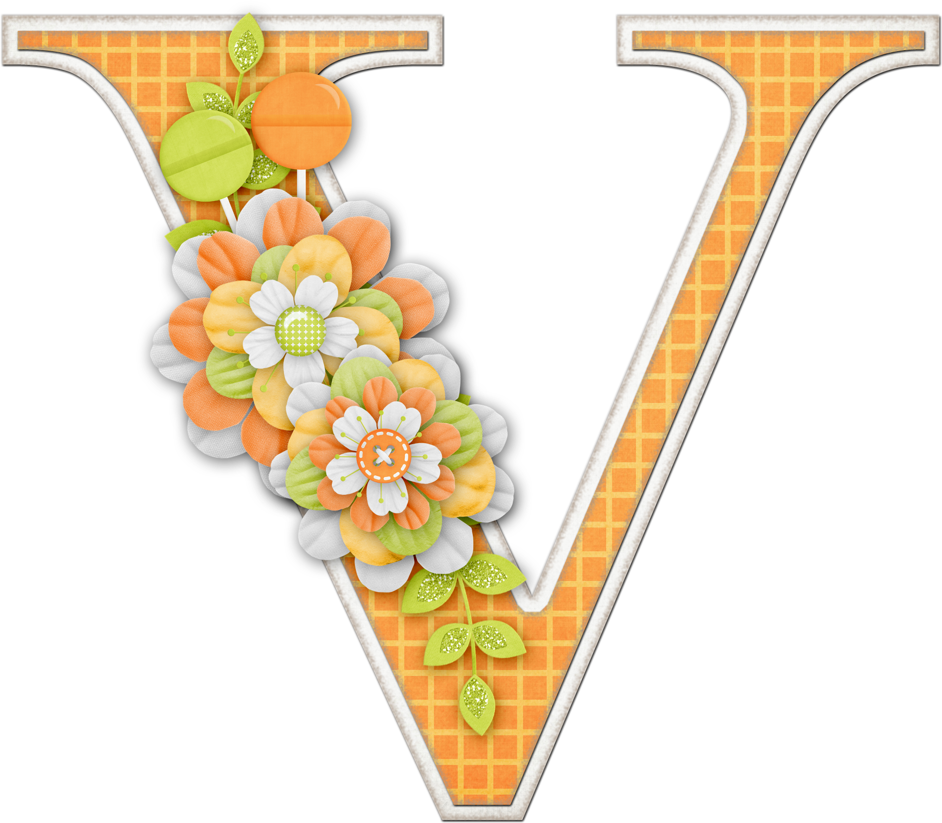 Floral Letter Y Design PNG