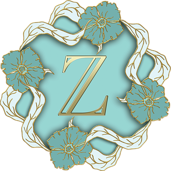Floral Letter Z Design PNG